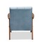 Baxton Studio Asta Mid-Century Blue Velvet Upholstered Walnut Finished Wood Armchair 160-9942 - alternate 5